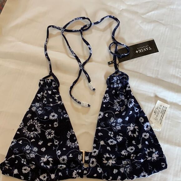 Tavik triangle swim top Medina evening blue Size S New - Picture 1 of 6